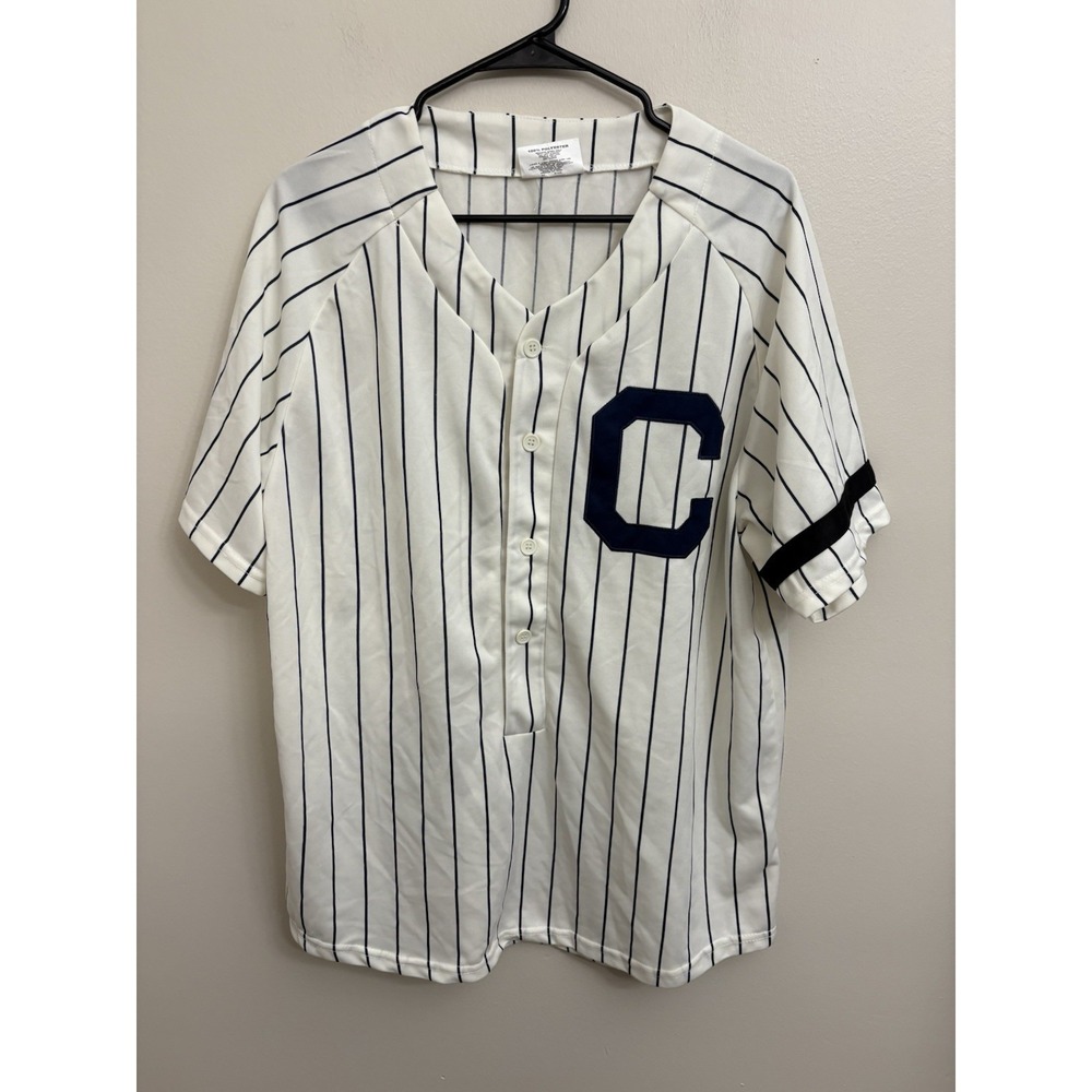 Cleveland Indians Retro Jersey Button Down Stripes Rare Find Sz XL